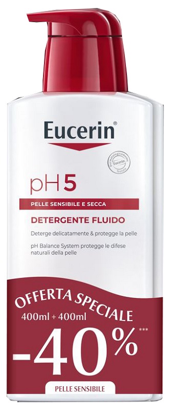 EUCERIN BIPACCO PH5 FLUIDO DETERGENTE 400 ML + 400 ML - Farmacia Mortise