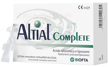 SOLUZIONE OFTALMICA LUBRIFICANTE ALTIAL COMPLETE 4 STRIP DA 5 FLACONI DA 0,5 ML - Farmacia Mortise