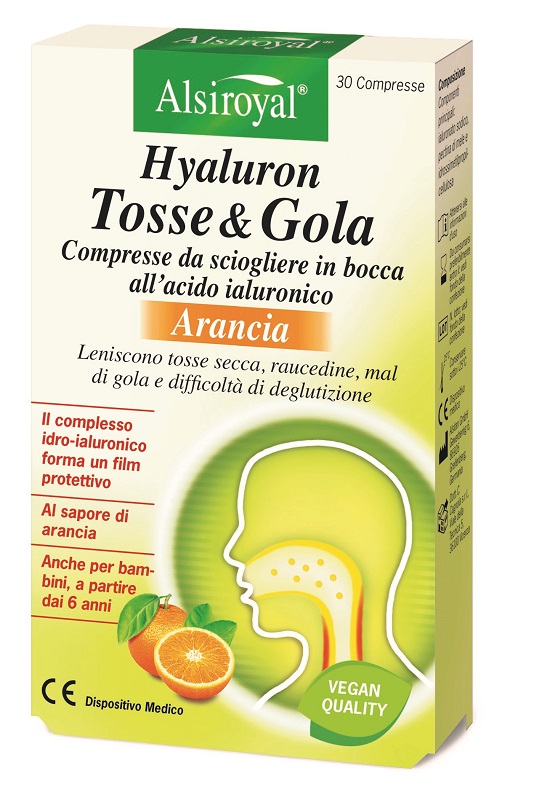 HYALURON TOSSE&GOLA ARANCIA 30 COMPRESSE - Farmacia Mortise