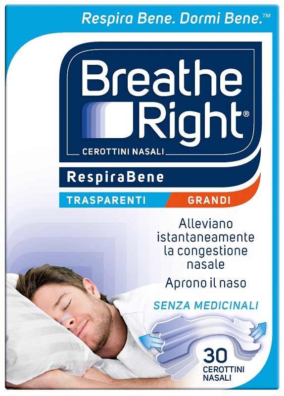 CEROTTI NASALI BREATHE RIGHT TRASPARENTI GRANDI 30 PEZZI - Farmacia Mortise