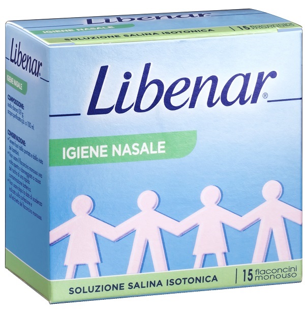 SOLUZIONE SALINA ISOTONICA 0,9% LIBENAR PER IGIENE NASALE 15 FLACONCINI MONOUSO X 5 ML - Farmacia Mortise