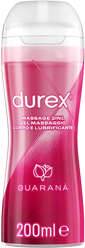 DUREX MASSAGE 2 IN 1 GEL MASSAGGIO CORPO E LUBRIFICANTE GUARANA' 200 ML - Farmacia Mortise