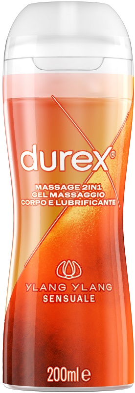 DUREX MASSAGE 2 IN 1 GEL MASSAGGIO CORPO E LUBRIFICANTE YLANG YLANG 200 ML - Farmacia Mortise