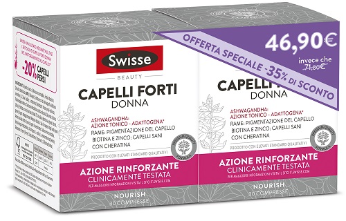 SWISSE CAPELLI FORTI DONNA BIPACK 30+30 COMPRESSE - Farmacia Mortise