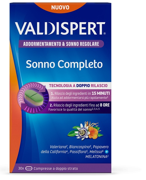 VALDISPERT SONNO COMPLETO 30 COMPRESSE A DOPPIO STRATO - Farmacia Mortise