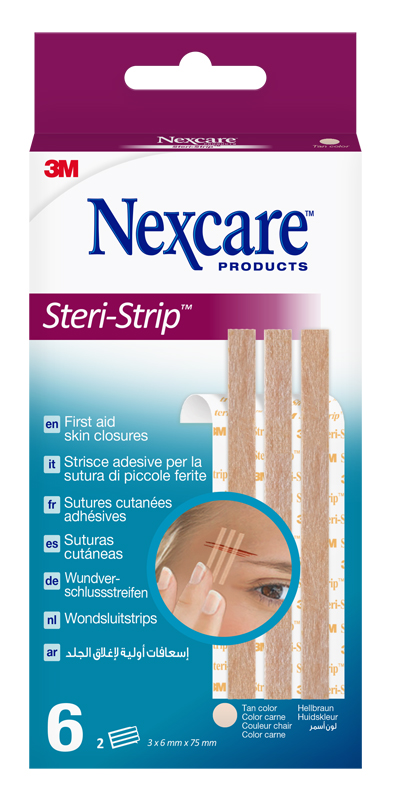 STRISCIA ADESIVA SUTURA PICCOLE FERITE NEXCARE STERI-STRIP CARNE 6X75 MM 6 PEZZI - Farmacia Mortise