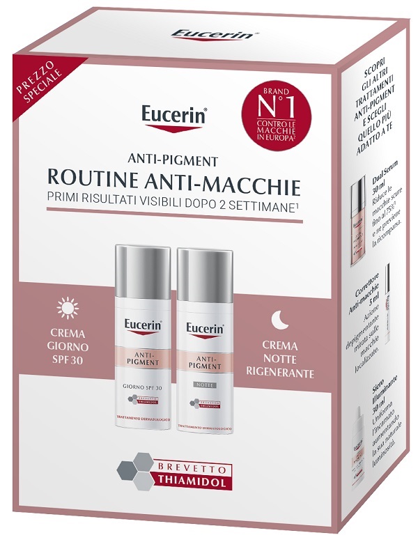 EUCERIN ANTI-PIGMENT ROUTINE ANTI-MACCHIE 1 CREMA GIORNO SPF30 50 ML + 1 CREMA NOTTE RIGENERANTE 50 ML - Farmacia Mortise
