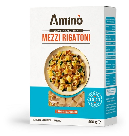 AMINO' MEZZI RIGATONI APROTEICI 400 G - Farmacia Mortise
