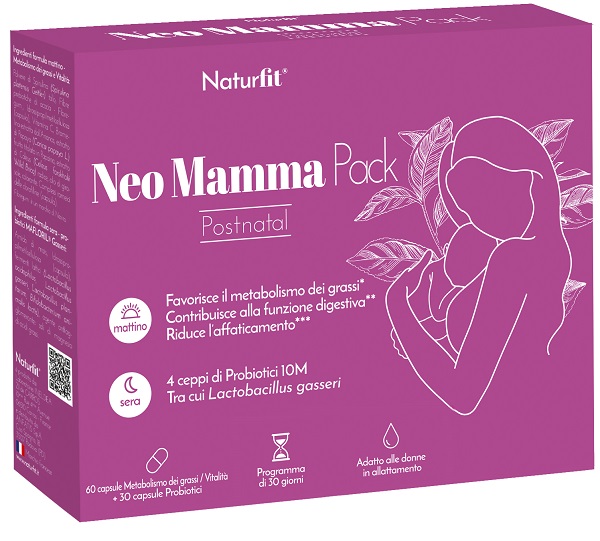 NATURFIT NEO MAMMA PACK POSTNATAL 60 CAPSULE METABOLISMO GRASSI + 30 CAPSULE PROBIOTICI - Farmacia Mortise