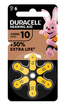 DURACELL EASY TAB 10 GIALLO BATTERIA PER APPARECCHIO ACUSTICO 6 PEZZI - Farmacia Mortise