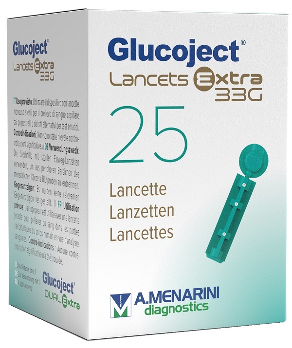 LANCETTA PUNGIDITO GLUCOJET EXTRA GAUGE 33 25 PEZZI - Farmacia Mortise