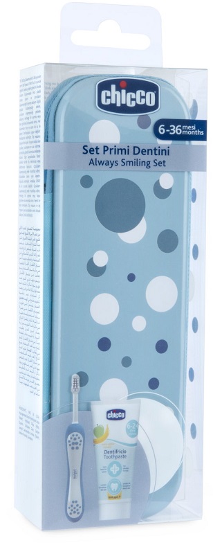 CHICCO SET DENTALE 6 MESI+ AZZURRO - Farmacia Mortise