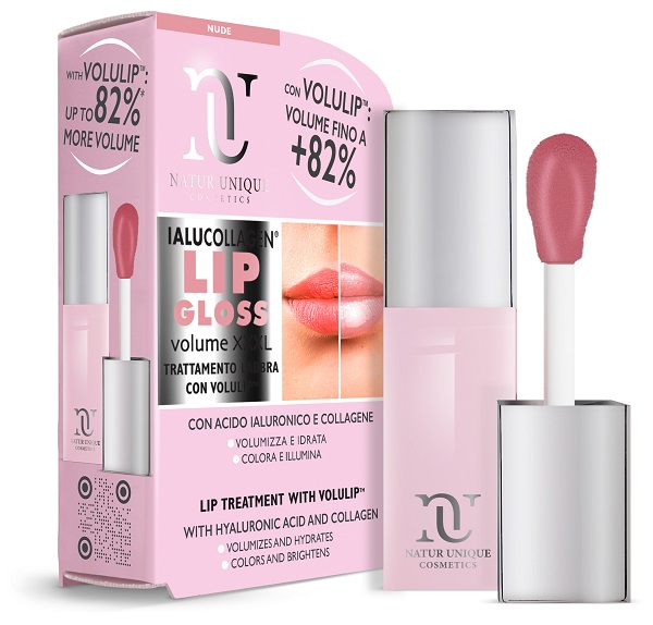 NATUR UNIQUE IALUCOLLAGEN LIP GLOSS VOLUME XXXL NUDE 8 ML - Farmacia Mortise